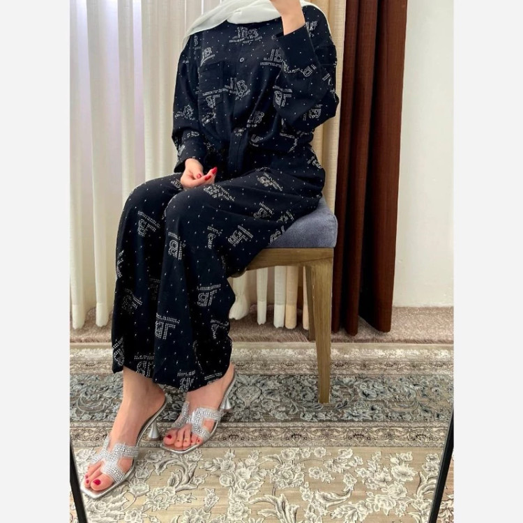 ست شومیز و شلوار زنانه خارجی نگین دار